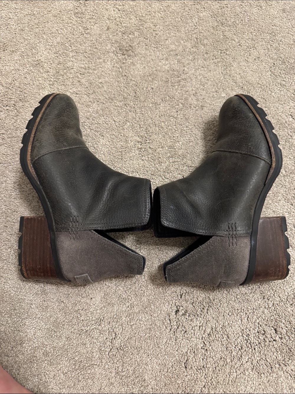 Sorel Women’s Black Cate Cut Leather Ankle Boots Size 7